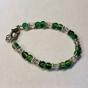 Baby Bracelet, Green Crackle